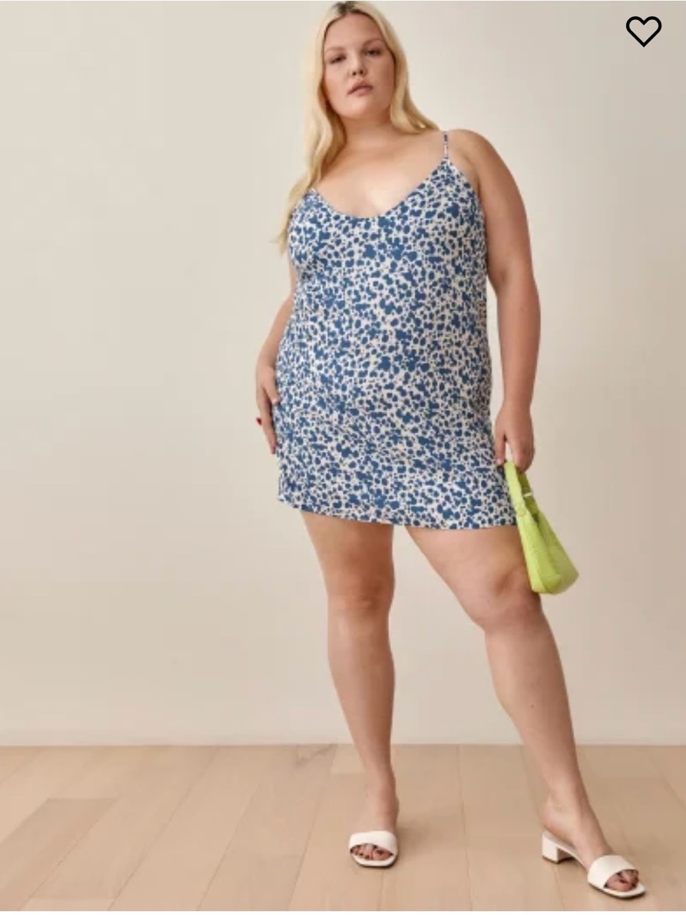 Reformation Blue and White Floral Mini Slip Dress